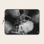 Ballerinas getting ready for the big performance black and white photograph - photographs Laptop Sleeve Gallery Image 1