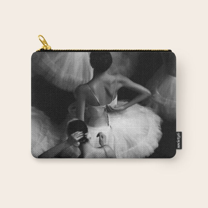 Ballerinas getting ready for the big performance black and white photograph - photographs Carry All Pouch Gallery Image 1