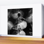 Ballerinas getting ready for the big performance black and white photograph - photographs Wall Mural Gallery Image 2