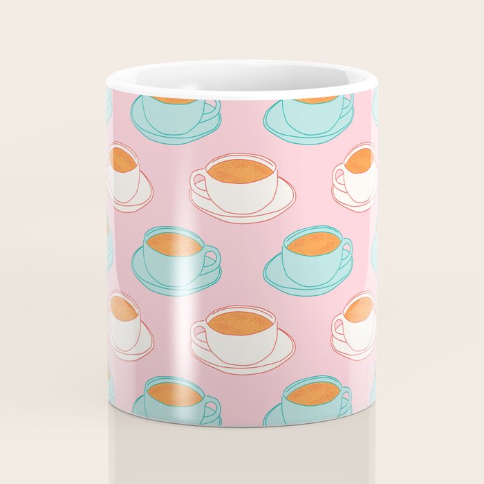 Colorful retro coffee cup art pattern Coffee Mug Gallery Image 4