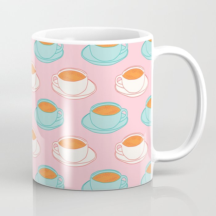 Colorful retro coffee cup art pattern Coffee Mug Gallery Image 1