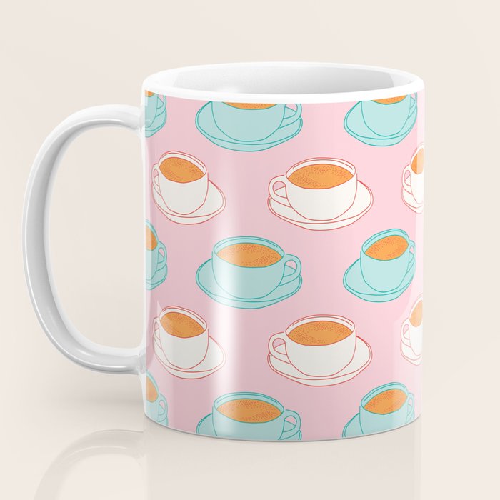 Colorful retro coffee cup art pattern Coffee Mug Gallery Image 3