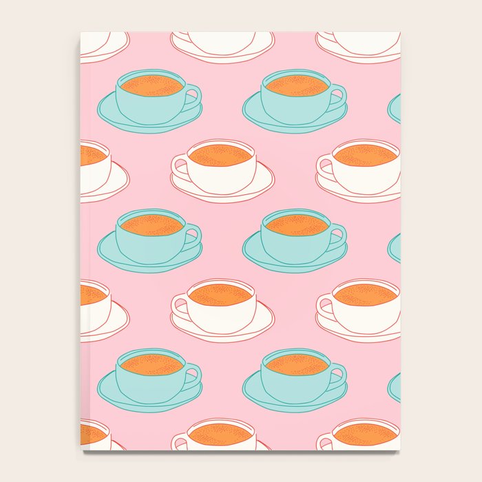 Colorful retro coffee cup art pattern Notebook Gallery Image 4