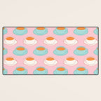 Colorful retro coffee cup art pattern Desk Mat Gallery Image 3