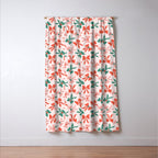 Playful Scattered Coquette Bows Festive Green Red and Pink Window Curtain Gallery Image 3