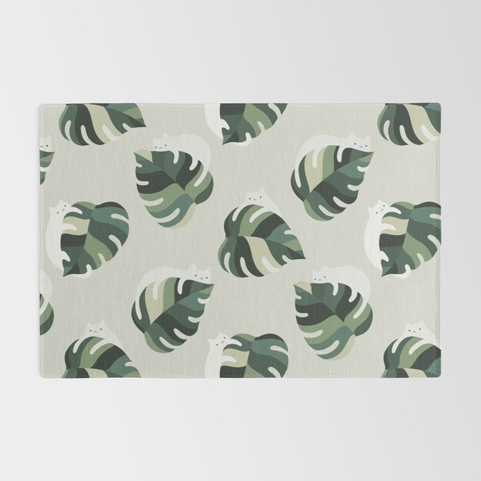 Cat and Plant Pattern 3 Rug Gallery Image 2