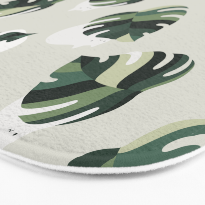 Cat and Plant Pattern 3 Bath Mat Gallery Image 3