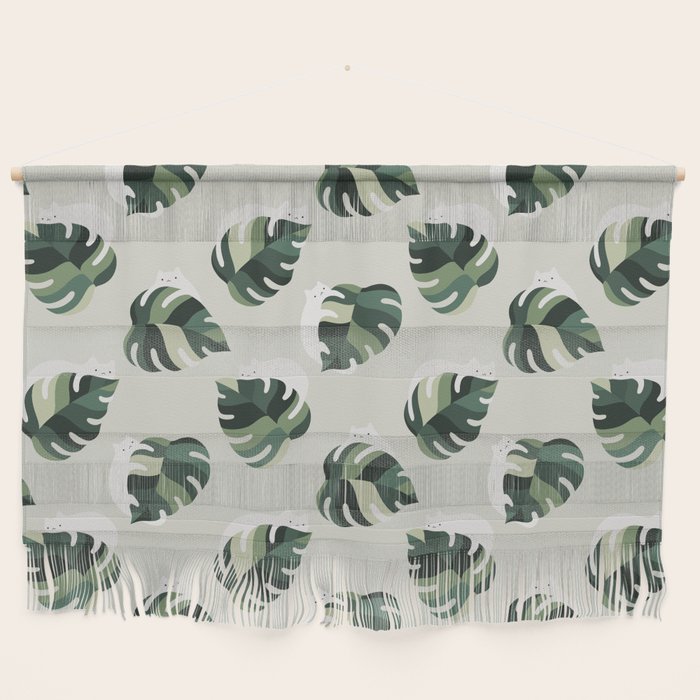 Cat and Plant Pattern 3 Wall Hanging Gallery Image 1