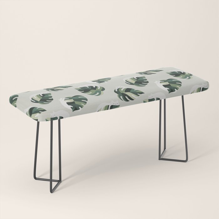 Cat and Plant Pattern 3 Bench Gallery Image 1