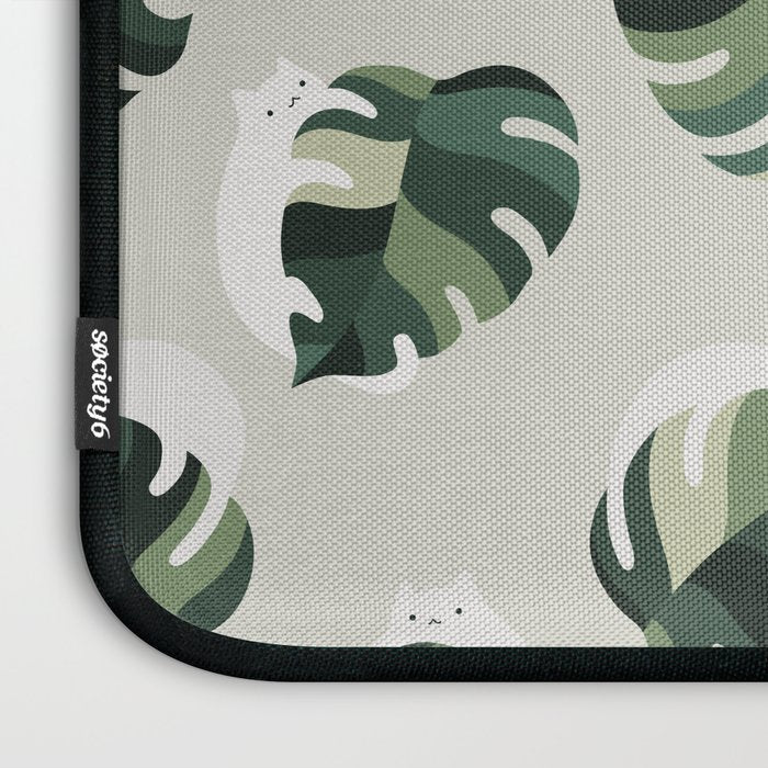 Cat and Plant Pattern 3 Laptop Sleeve Gallery Image 3
