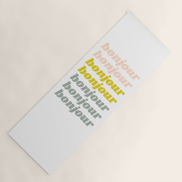 Bonjour in Pretty Pastels Yoga Mat Gallery Image 1