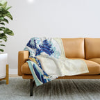 The Great Wave off KanagawA Throw Blanket Gallery Image 1