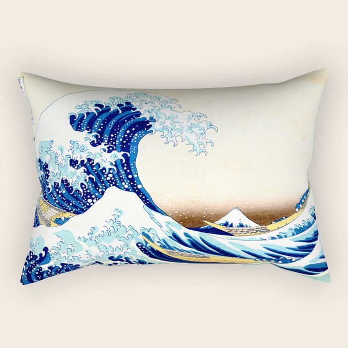The Great Wave off KanagawA Rectangular Pillow Gallery Image 1