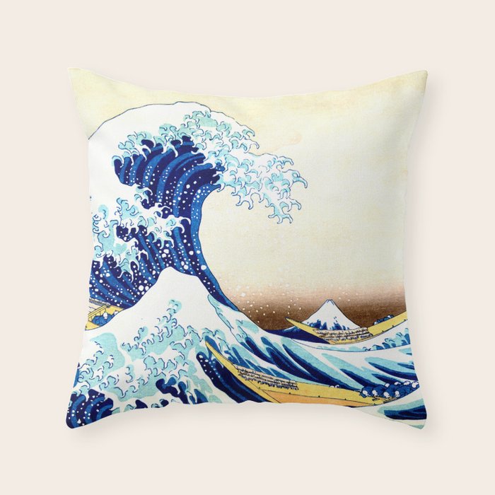 The Great Wave off KanagawA Throw Pillow Gallery Image 6