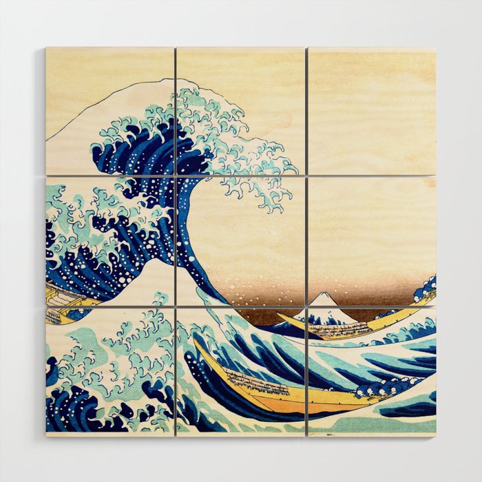 The Great Wave off KanagawA Wood Wall Art Gallery Image 1