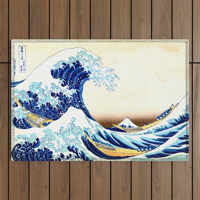 The Great Wave off KanagawA Outdoor Rug Gallery Image 1