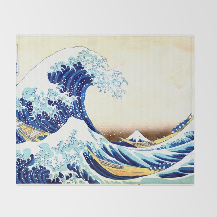 The Great Wave off KanagawA Throw Blanket Gallery Image 2