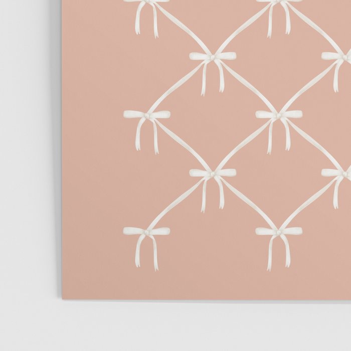 Bows & Ribbons Pattern XLVI Peach Pink Poster Gallery Image 3
