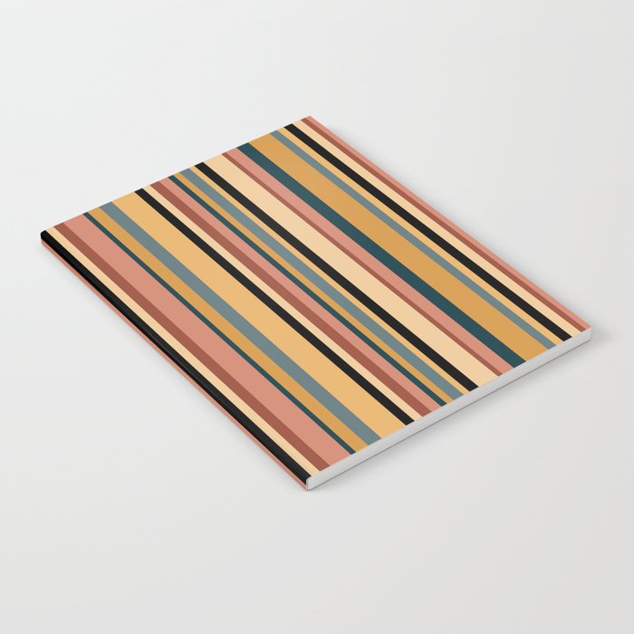 Classic Stripes X - Vintage Neutral Notebook Gallery Image 1