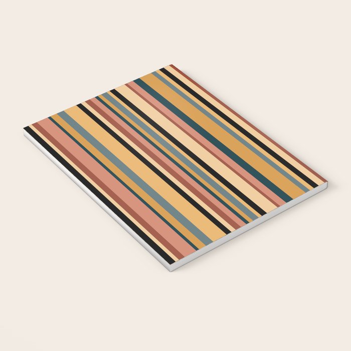 Classic Stripes X - Vintage Neutral Notebook Gallery Image 3