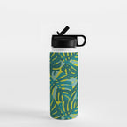 Monstera Leaves in Teal Water Bottle Gallery Image 1