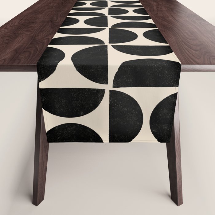 Half Moons in Black + Cream Table Runner Gallery Image 1
