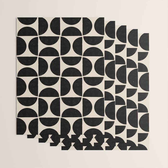 Half Moons in Black + Cream Wrapping Paper Gallery Image 3