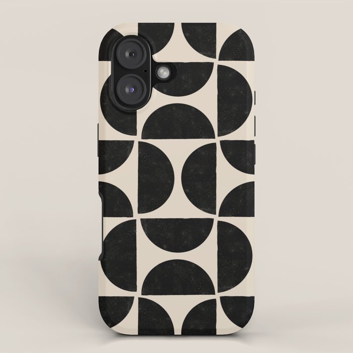 Half Moons in Black + Cream iPhone Case Gallery Image 1
