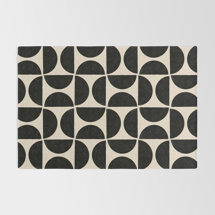 Half Moons in Black + Cream Rug Gallery Image 2