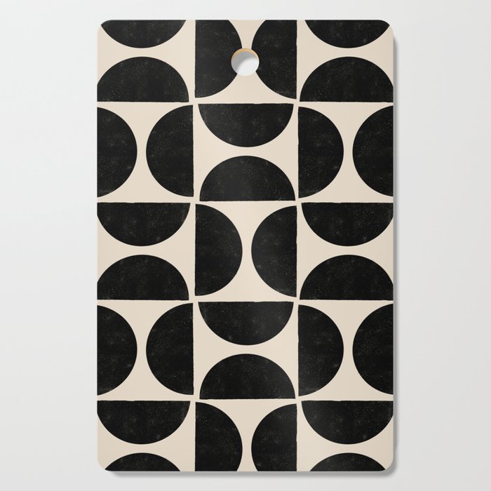 Half Moons in Black + Cream Cutting Board Gallery Image 1