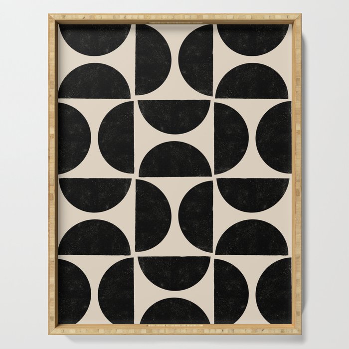 Half Moons in Black + Cream Serving Tray Gallery Image 1
