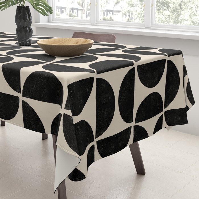 Half Moons in Black + Cream Tablecloth Gallery Image 3