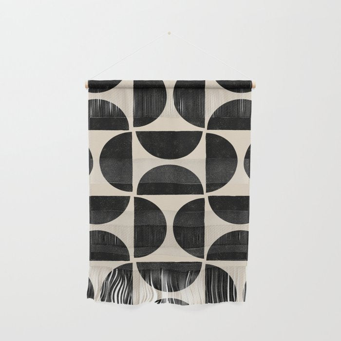 Half Moons in Black + Cream Wall Hanging Gallery Image 1