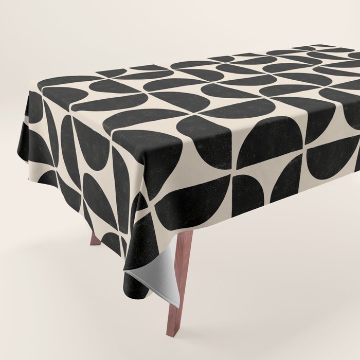 Half Moons in Black + Cream Tablecloth Gallery Image 1