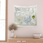 New York's ADK 46er challenge (patch inspired) area map Wall Tapestry Gallery Image 2