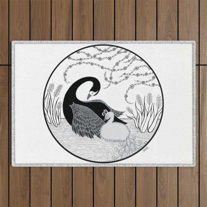 Black Swan and Moonlark Outdoor Rug Gallery Image 1