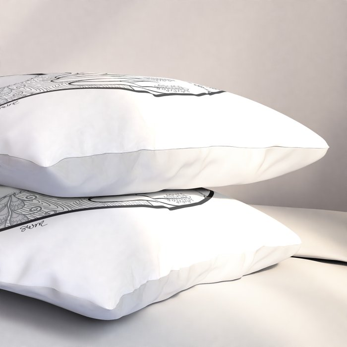 Black Swan and Moonlark Pillow Sham Gallery Image 3