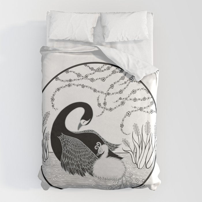 Black Swan and Moonlark Duvet Cover Gallery Image 6