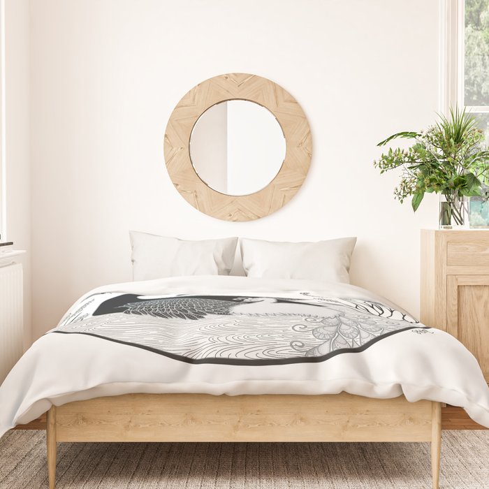 Black Swan and Moonlark Duvet Cover Gallery Image 3