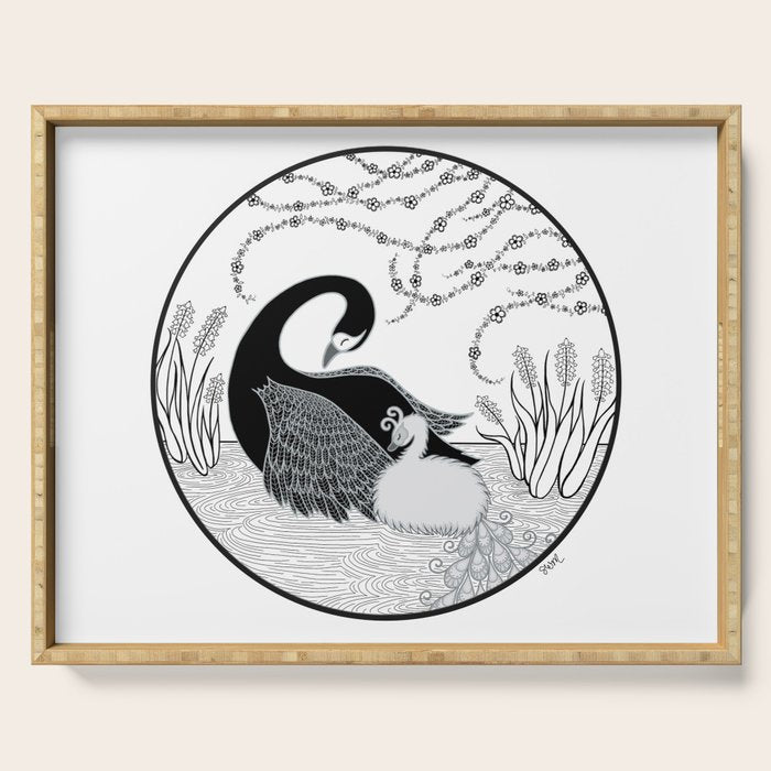 Black Swan and Moonlark Serving Tray Gallery Image 1