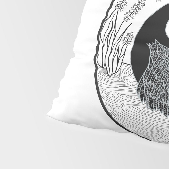 Black Swan and Moonlark Pillow Sham Gallery Image 4