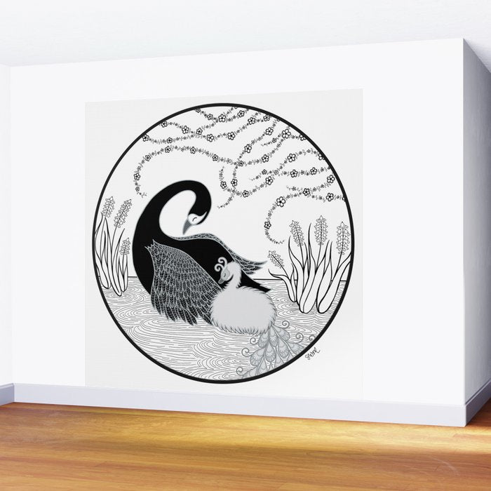 Black Swan and Moonlark Wall Mural Gallery Image 2