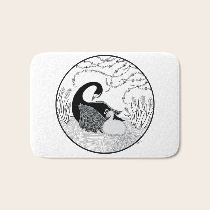 Black Swan and Moonlark Bath Mat Gallery Image 1