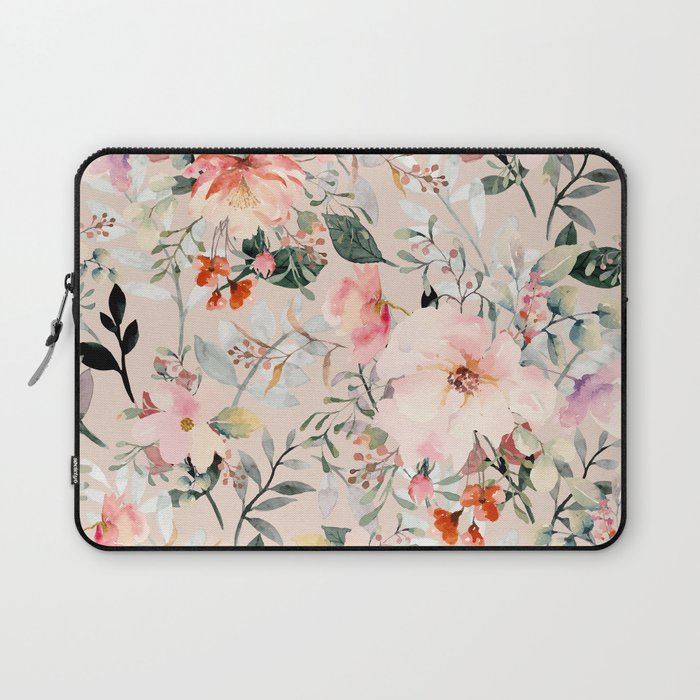 Cottagecore Summer Watercolor Floral Prints Laptop Sleeve Gallery Image 1