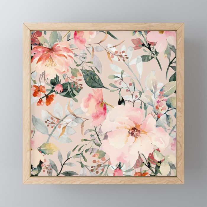 Cottagecore Summer Watercolor Floral Prints Mini Art Print Gallery Image 1