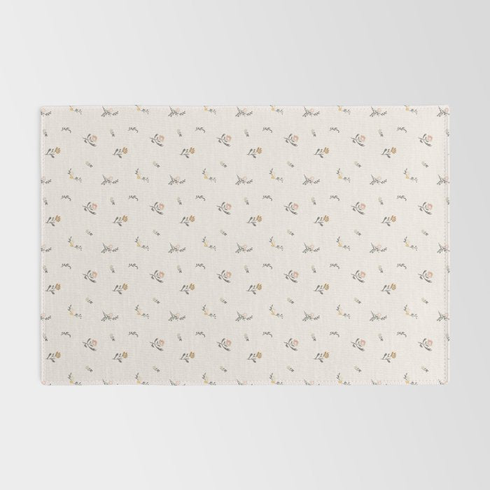 Sweet Pea Ditsy Floral - Pink, Charcoal, Mustard, Sage Rug Gallery Image 2