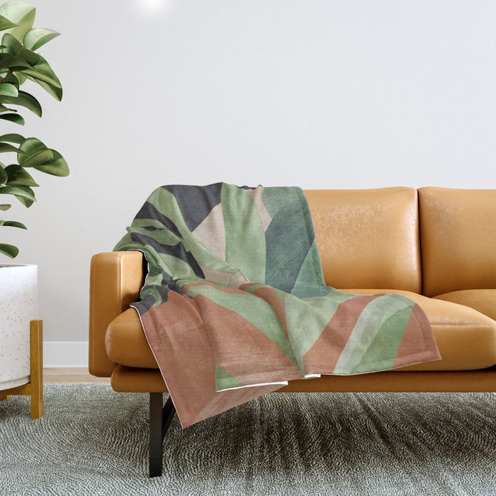 Tropical Leaves 6 Throw Blanket Gallery Image 1