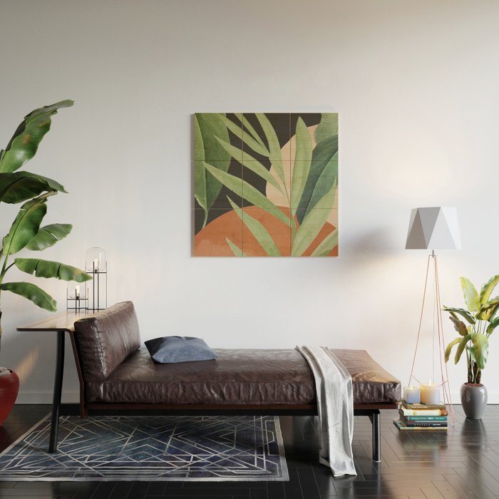 Tropical Leaves 6 Wood Wall Art Gallery Image 2