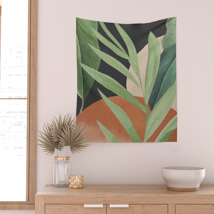 Tropical Leaves 6 Wall Tapestry Gallery Image 2