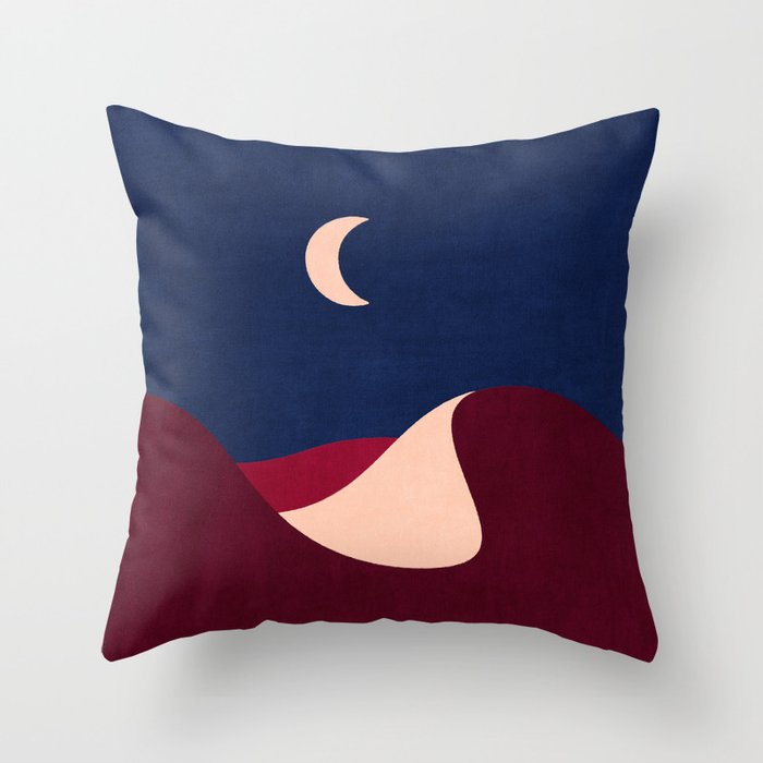 LANDSHAPES - Desert - night Throw Pillow Gallery Image 1
